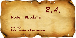 Roder Abbás névjegykártya